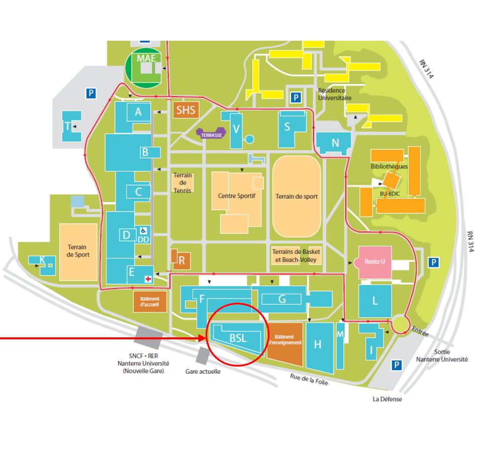 Plan du campus - Université Paris Nanterre - Portail institutionnel